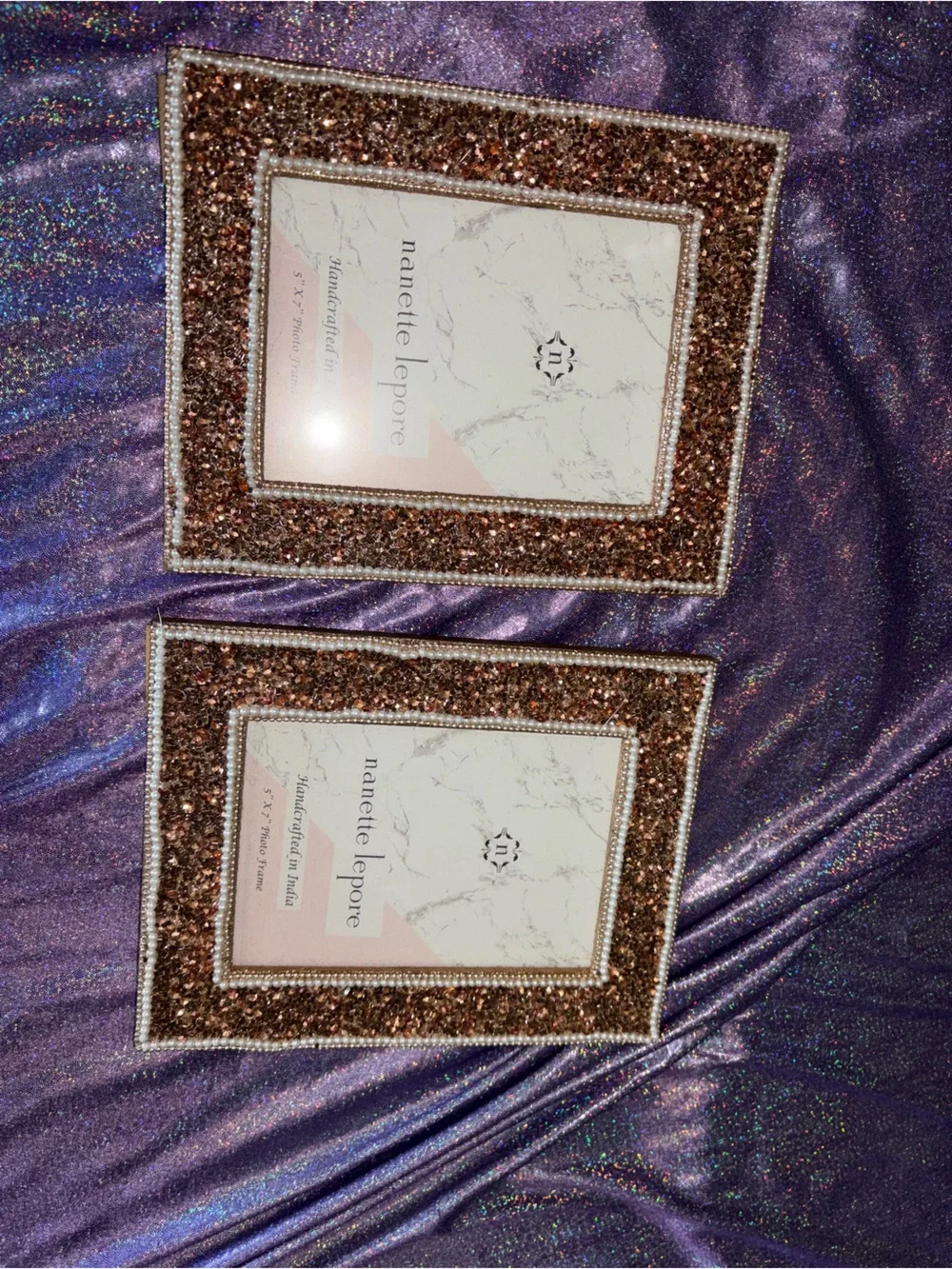 Rose Gold Beaded Picture Frames